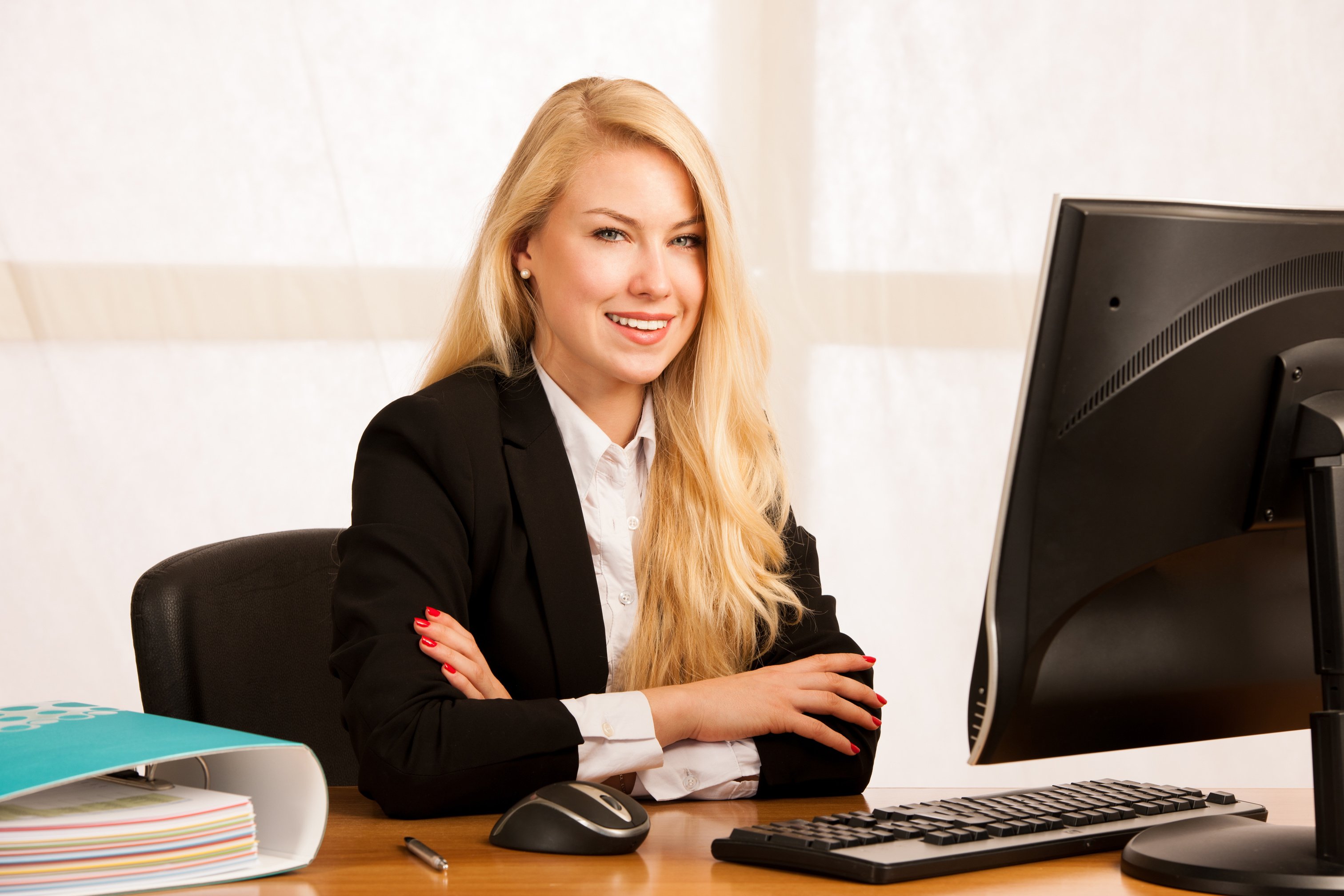 Woman Working on Computer