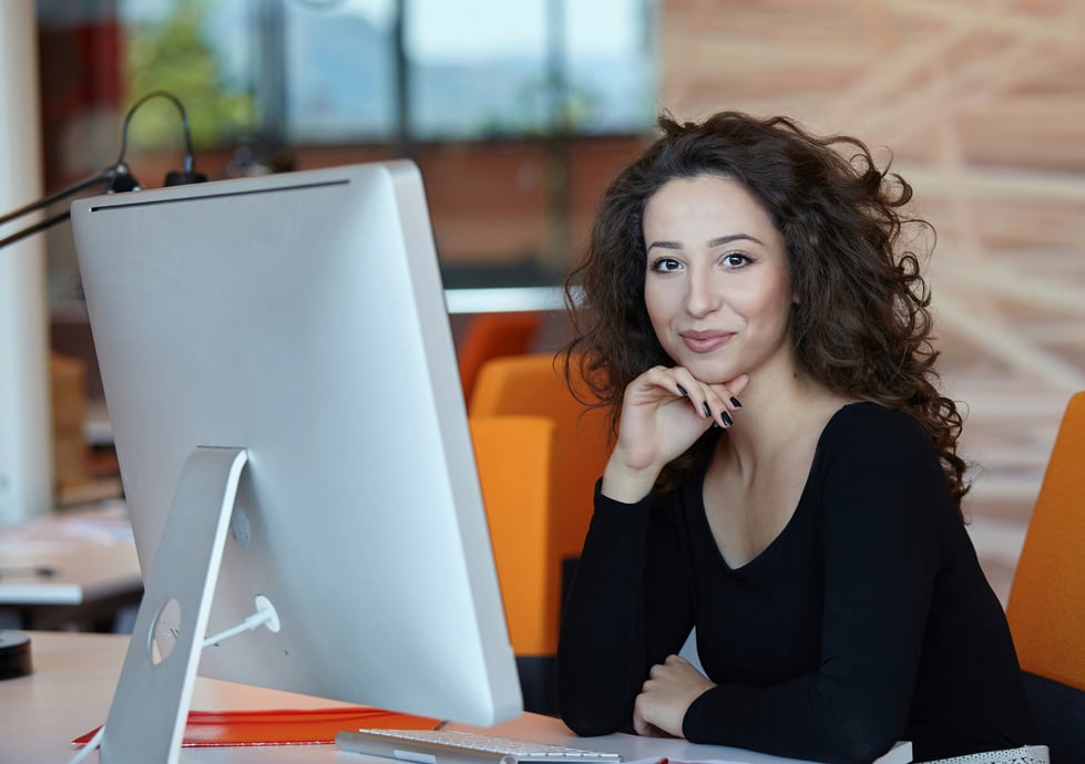 business woman with computer